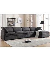 Contemporary U-Shape Sofa with Sleeper and Chaise for Living Spaces