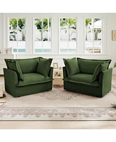 Set of 2 Slipcovered Armchairs for Living and Workspace
