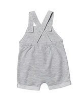 The Mandalorian Baby Boys Yoda Short Overalls, French Terry T-Shirt and Bucket Sun Hat 3 Piece Outfit Set