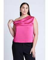 Eloquii Plus Twisted Satin Top
