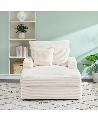 39-inch Spring upholstered armchair and Ottoman set