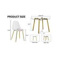 Glass Table & Gold Leg Chairs