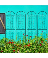 4-Pack Metal Garden Trellis 86.7" Rustproof Black