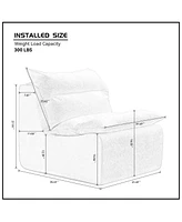 Armless Floor Chair with Backrest, Single Sofa Lounger, Living Room, Bedroom, Office