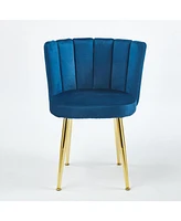 Cozy Velvet Dining Chair (Set of 2) with Gold Legs