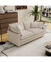 Modular Sectional Sofa with Deep Seat Comfort for Living Room (4 Pillows)