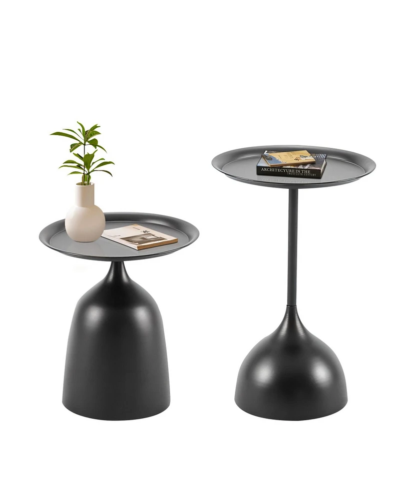 Premium Nesting Side Tables with Protective Edges: Set of 2, Easy Assembly