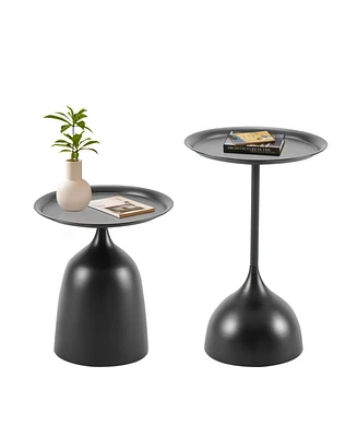 Premium Nesting Side Tables with Protective Edges: Set of 2, Easy Assembly