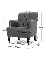 Microfiber Club Chair W/ Diamond Tufting
