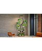 Plant Stand Indoor with Grow Lights, 8 Tiered Indoor Plant Shelf, 61" Tall Plant Stand for Indoor Plants Multiple, Metal Plant Flower Holder Stan