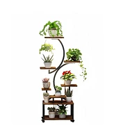 Plant Stand Indoor with Grow Lights, 8 Tiered Indoor Plant Shelf, 61" Tall Plant Stand for Indoor Plants Multiple, Metal Plant Flower Holder Stan