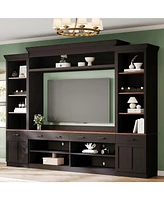 Farmhouse Entertainment Center with Bookshelf, 70" Tv