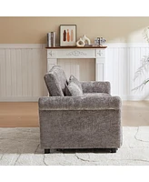 58" Chenille 3-in-1 Loveseat Sofa Bed Sleeper with Pillows
