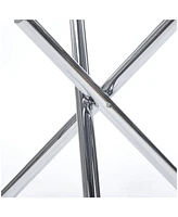 Round Glass Dining Table Chrome Leg