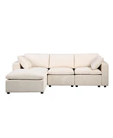 Modular Sectional Sofa, Convertible U Shaped Sofa Couch, Modular Sectionals with Ottomans, 6 Seat Sofa Couch with Reversible Chaise for Living Room. B