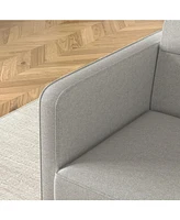 Loveseats Sofa Bed with Pull-out Bed,Adjsutable Back and Two Arm Pocket-Light grey(54.5"x33"x31.5")