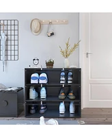 Black Glass Door Shoe Box Shoe Storage Cabinet With Rgb Led Light
