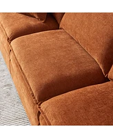 L-Shaped Sectional Sofa with Ottoman: Chenille Upholstered Comfort