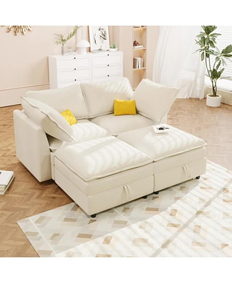 Mira Modular 4-Piece Sofa: Customizable, Comfortable, Storage-Equipped