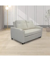 Modern Velvet Foldable Sofa Bed with Adjustable Back, Usb Port, Ashtray, and Swivel Phone Stand