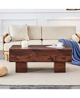 Walnut Texture Mdf Coffee Table - 43"x21"x17