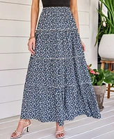 Cupshe Women's Frilly Fleur Floral Maxi Skirt