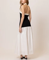Line & Dot Women's Kohl Mixed-Media Halter-Neck Dress