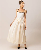 Line & Dot Women's Jules Mixed-Media Maxi Dress