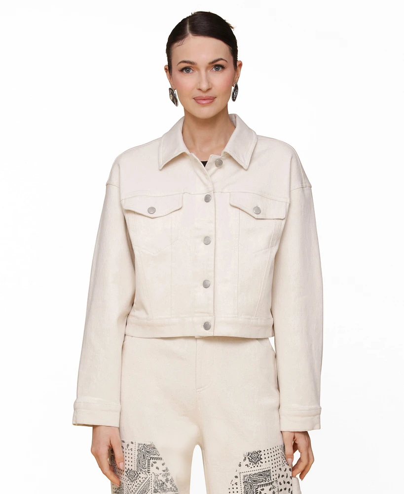 Avec Les Filles Women's Heart Inset Trucker Jacket