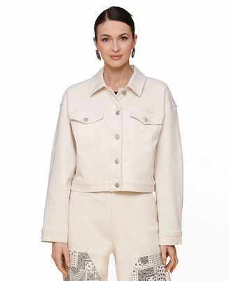 Avec Les Filles Women's Heart Inset Trucker Jacket
