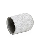 LuxenHome Speckled Gray and Off-White Textured Round Tapered -Inch Tall MgO Planter
