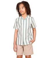 B By Brooks Brothers Big Boys Striped Camp Shirt
