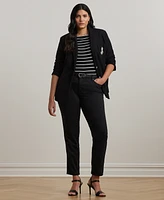 Lauren Ralph Plus Striped Cotton Boatneck T-Shirt