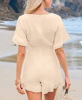 Cupshe Women's Wispy Cloud Creme Romper