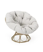 Elegant Mia Papasan Chair Swiveling Wicker Comfort for Outdoor Relaxation