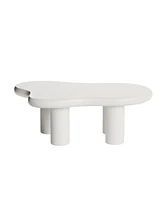 Cute Cream Coffee Table (46") with 4 Legs for Living Room