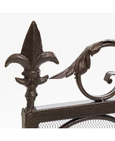 Darcie Victorian-Style Ornate Design Gold Fireplace Screen