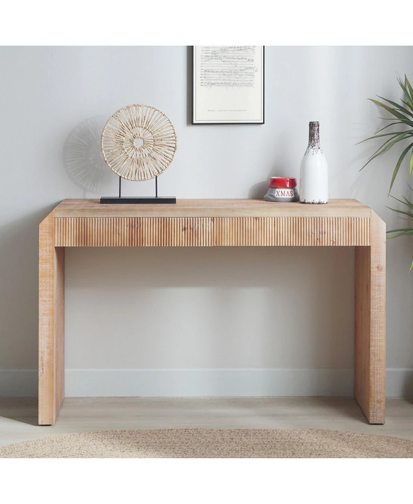 Rustic Wooden Console Table with Drawer