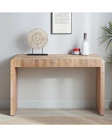 Rustic Wooden Console Table with Drawer