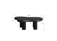 Modern Cloud Coffee Table with Solid Legs (Black)