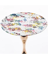 Mermaid Tail Coffee Table, Metal Pedestal Table, Accent Table for Small Spaces