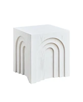 15.74" Square Side Table Small Coffee Table Accent Table Bedside Table for Living Room Bedroom,White