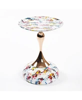 Mermaid Tail Coffee Table, Metal Pedestal Table, Accent Table for Small Spaces