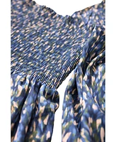Ingrid + Isabel Maternity Breeze Midi Dress Blue Multi Blur Dot Xl