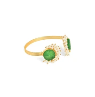 Sohi Women's Cluster Stone Cuff Bracelet