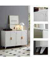 Modern 4-Door Buffet Cabinet with Removable Shelves