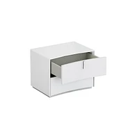 Contemporary Two-Drawer Nightstand – Manufactured Wood Design for Bedroom Storage