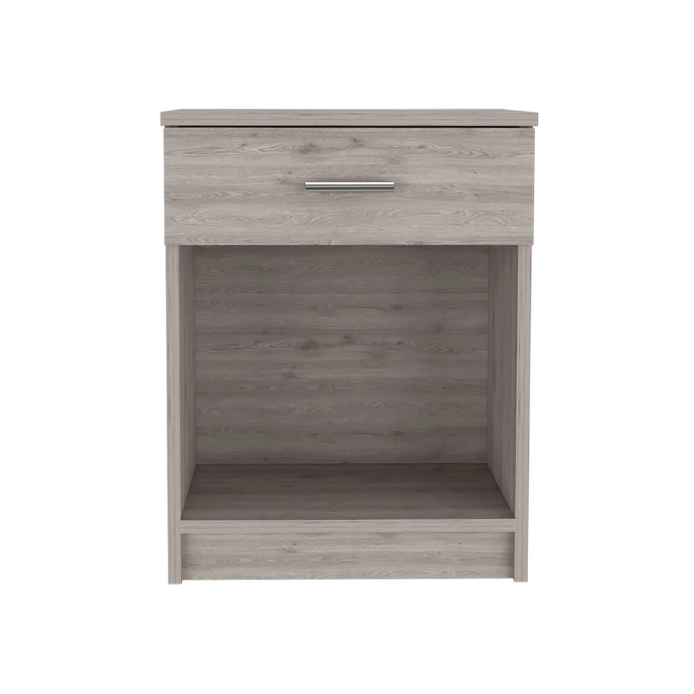Faux Wood One Drawer Nightstand for Guest Room or Apartment Bedrooms