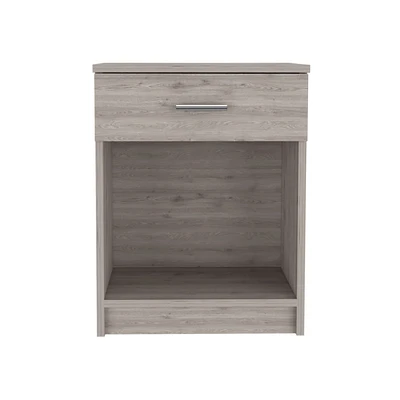 Faux Wood One Drawer Nightstand for Guest Room or Apartment Bedrooms