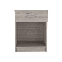 Faux Wood One Drawer Nightstand for Guest Room or Apartment Bedrooms